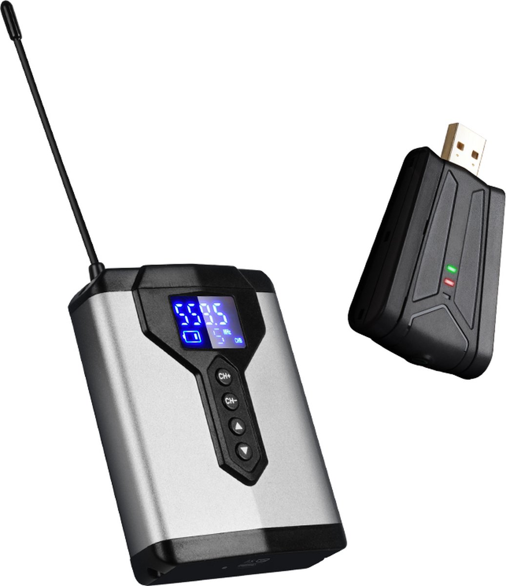 Q6-1 Microfoonsysteem draadloze lavaliermicrofoon voor laptop en ontvanger voor draadloze telefoonmicrofoon voor DSLR-camera