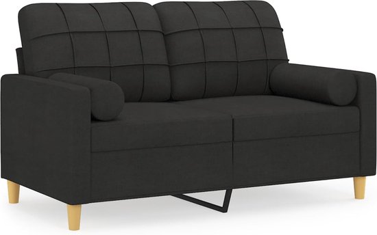 vidaXL-Tweezitsbank-met-sierkussens-120-cm-stof-zwart