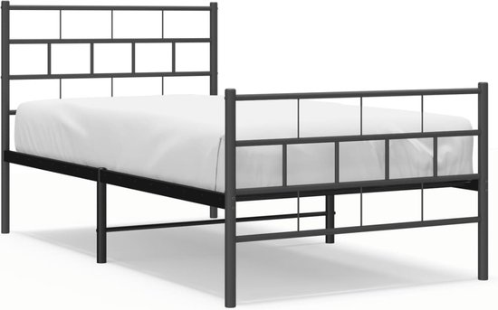 vidaXL-Bedframe-met-hoofd--en-voeteneinde-metaal-zwart-107x203-cm