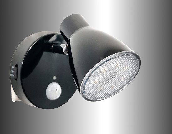 Trango 2635-015 LED-sensor nachtlampje * MILO * met bewegingssensor en automatische functie in zwart veiligheidslicht Direct 230V, socketlamp, wandlamp, oriëntatielicht, nachtlamp, socket light