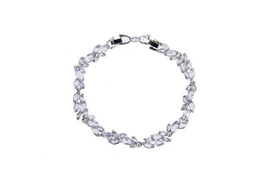 Alevine Jewellery - Armband Liv - 19 cm - met Zirkonia stenen - Stenen Lijken Op Bladeren - Nikkelvrij