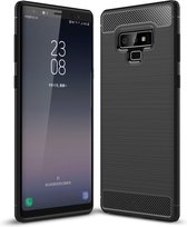 DrPhone BCR1 Hoesje - Geborsteld TPU case - Ultimate Drop Proof Siliconen Case - Carbon fiber Look – Geschikt voor Samsung Galaxy Note 9- Zwart
