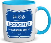 Akyol - de beste loodgieter koffiemok - theemok - blauw - Loodgieter - loodgieters - werk - afscheidscadeau - verjaardagscadeau - kado - 350 ML inhoud