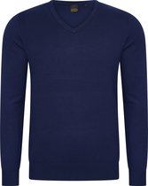 Mario Russo V-Hals Pullover - Trui Heren - Sweater Heren - Navy - XL