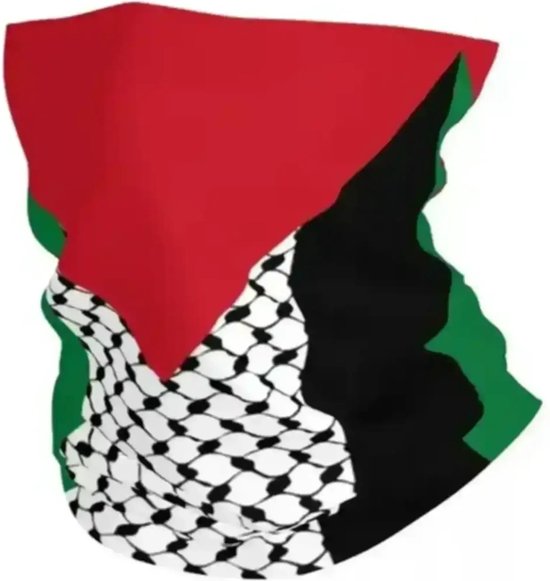 Écharpe drapeau de la Palestine, motif résille, 130x14cm