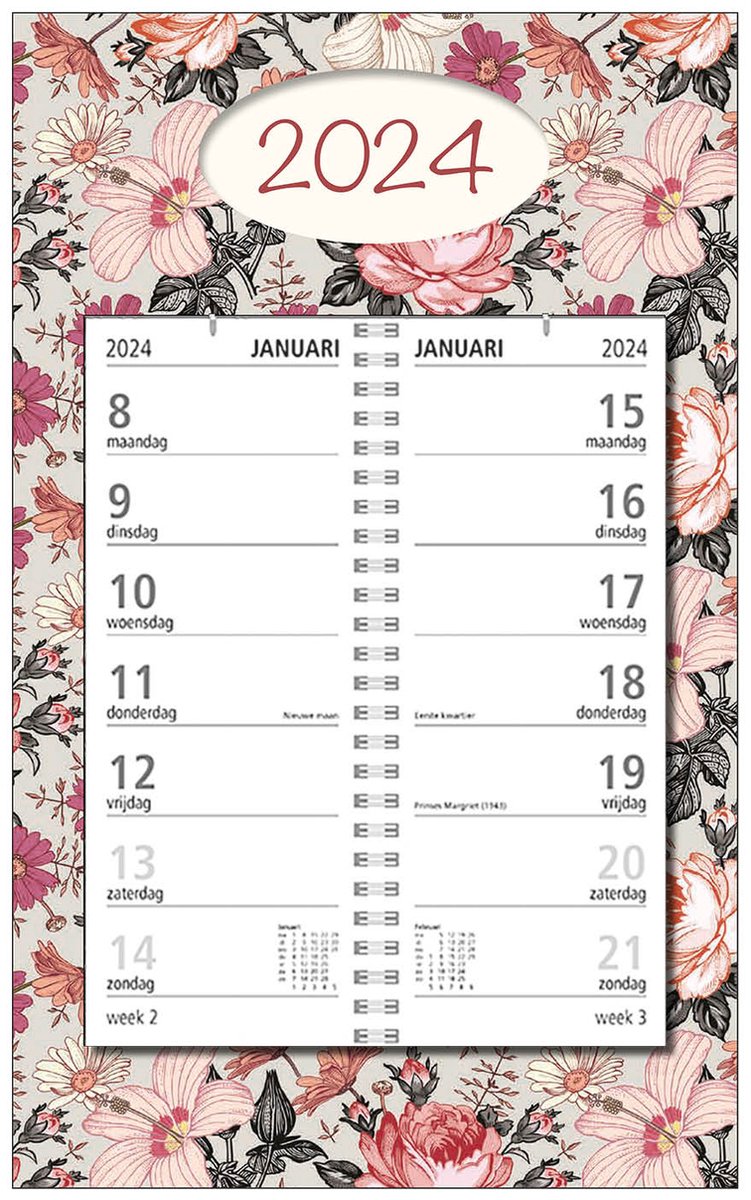 MGPcards Omlegweekkalender 2024 Week begint op Maandag Vintage