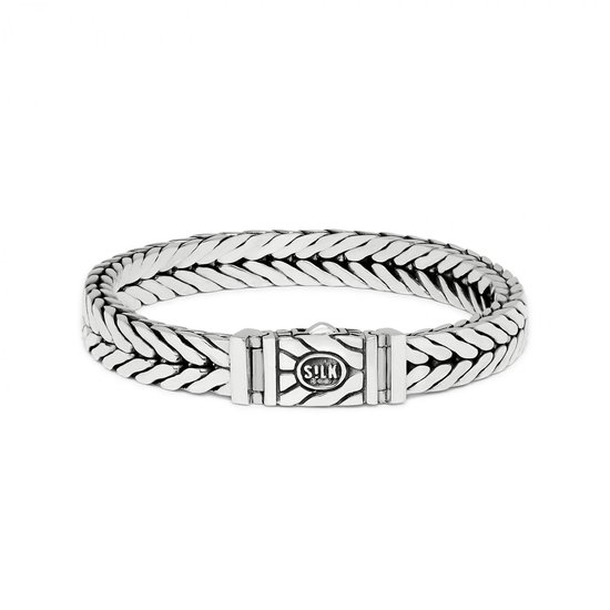 SILK Jewellery - Zilveren Armband - Chevron - 420.18 - Maat 18,0