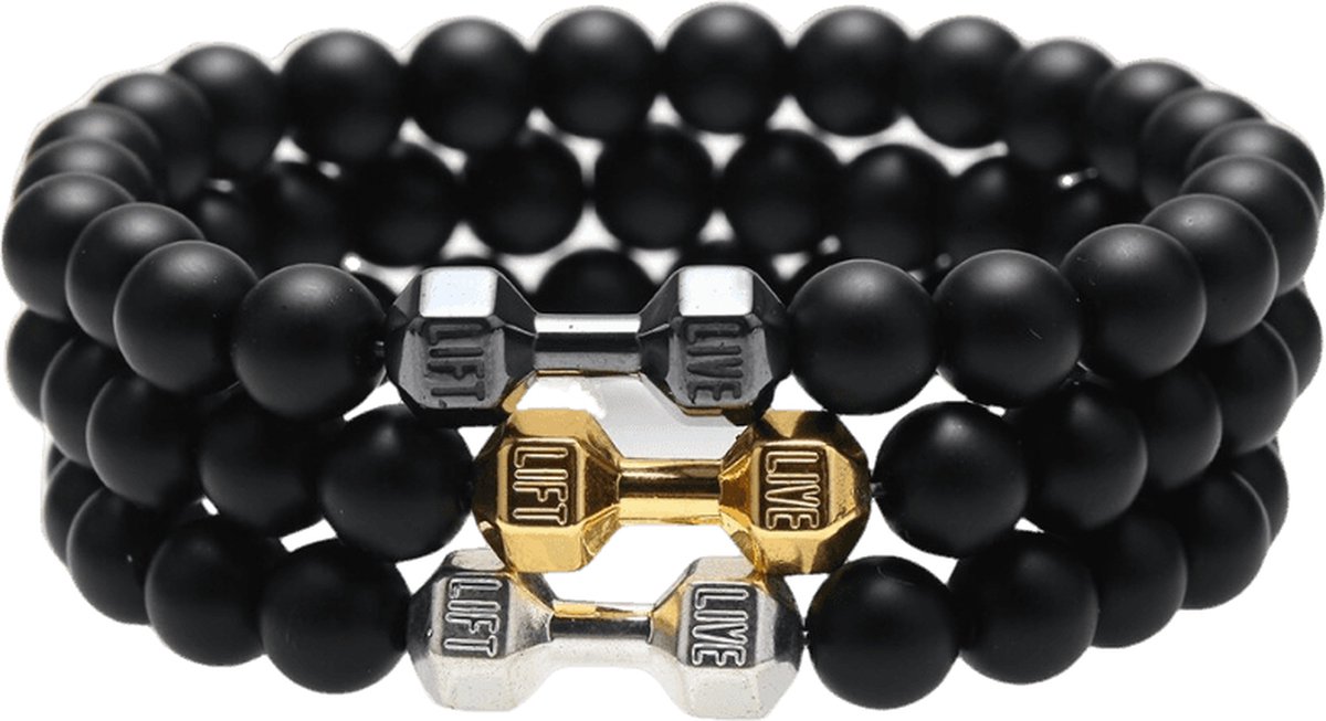 LUOKIFUR Gevlochten halter armband heren inspiratie fitness charme verstelbaar voor dames en heren - sport fitness persoonlijke trainer cadeau, Eén maat, Metaal