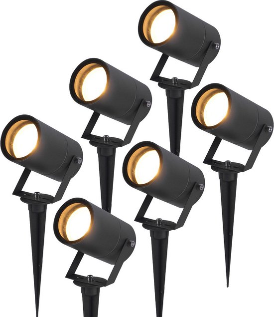 Set van 6 Spikey LED Tuinspots