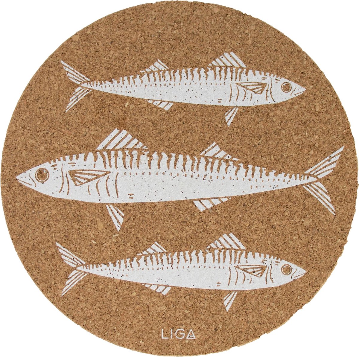 LIGA - Placemat Makreel Set van 4 Stuks - Kurk - Beige