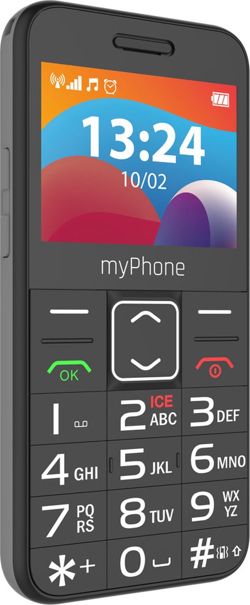 MP myPhone Halo 3 Senior Mobile Phone with Charging Station, Large Display 2.3 Inch Phone with Keys, Emergency Call Button, Flashlight, Bluetooth, Battery 1000 mAh, Camera – Rogue