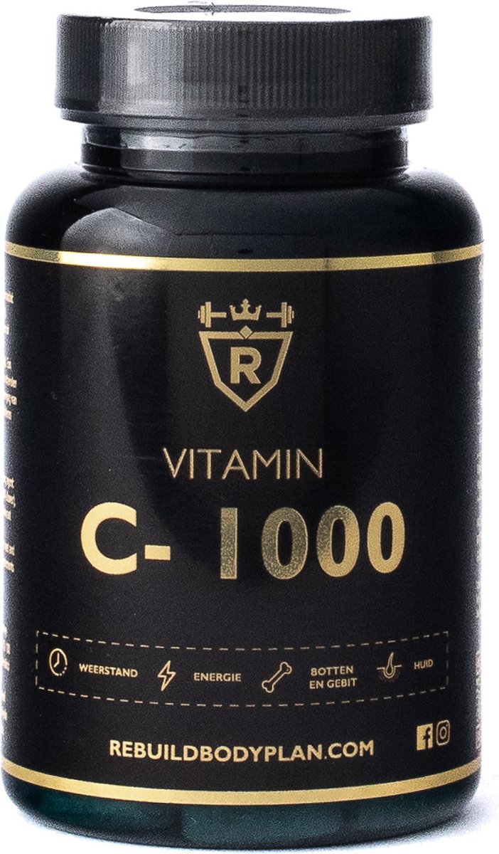 Rebuild Nutrition Vitamine C-1000 - 100 Tabletten - Ondersteunt het Immuunsysteem en Gezondheid