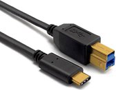 Câble USB C vers B | Câble d'imprimante | Câble de disque dur | USB 3.1 | Noir | 3 mètres | Allteq