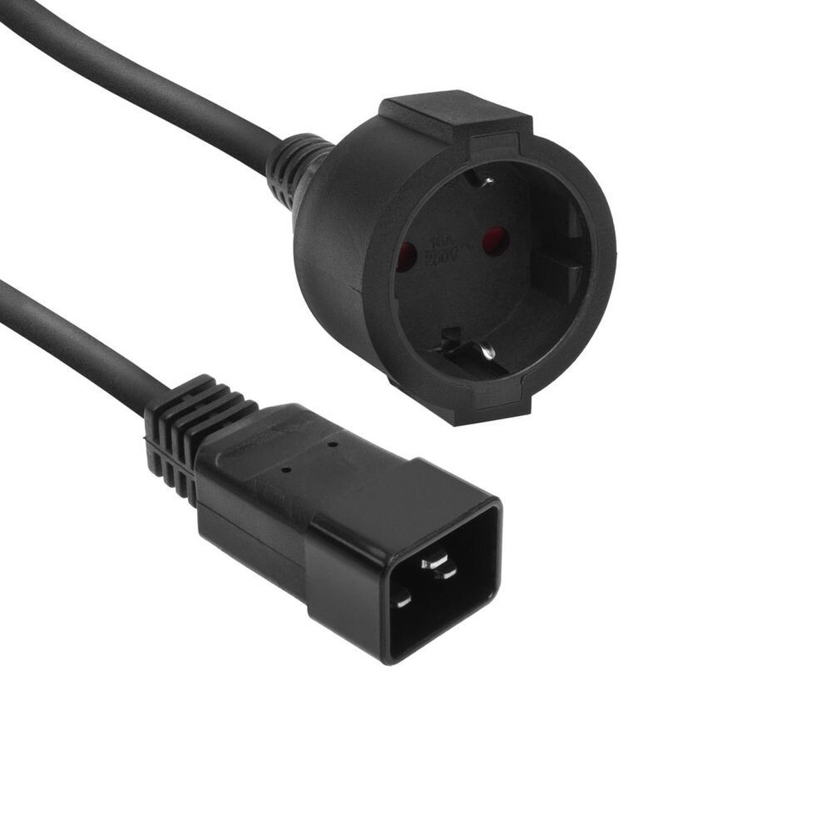 Image of ACT Netsnoer C20 - CEE 7/3 zwart 0,2 m AK5251