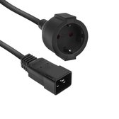 C20 - Câble d'alimentation CEE 7/3 pour UPS/PDU - 3x 1,50mm / noir - 0 mètre