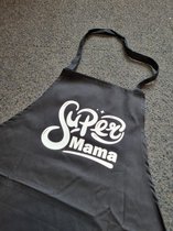 LBM barbecue schort ''super mama'' - keukenschort - one size, zwart