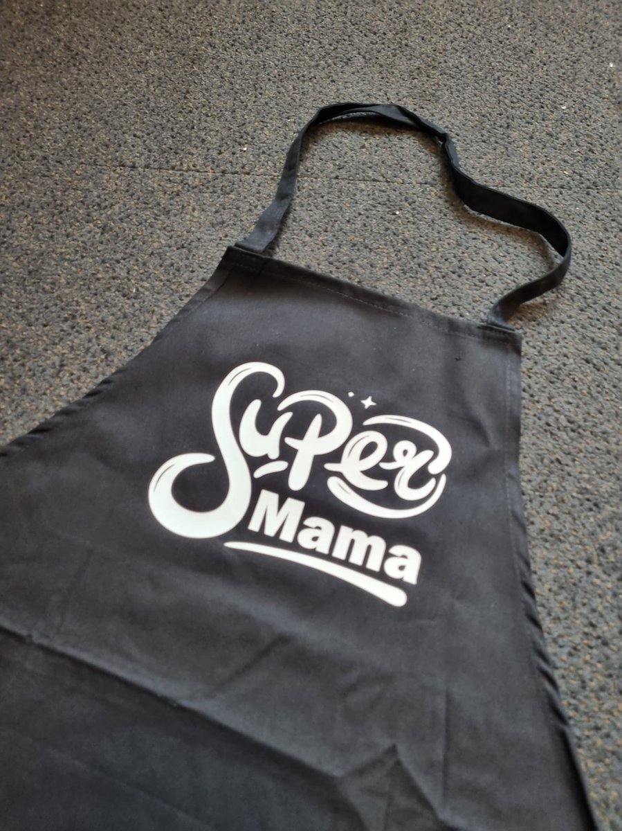 LBM barbecue schort ''super mama'' - keukenschort - one size, zwart