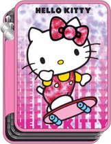 Trousse Hello Kitty - Trousse remplie - 2 épaisseurs - Feutres - Gum de couleur - Gomme - Crayons - Crayons - Carnet - Taille- Taille-crayon