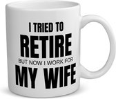 Akyol - i tried to retire koffiemok - theemok - Pensioen - werken voor vrouw - werk - afscheidscadeau - verjaardagscadeau - kado - 350 ML inhoud