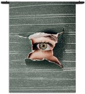 Velours Wandkleed I am Watching You Rechthoek Verticaal L (165 X 120 CM) - Wandkleden - Met roedes