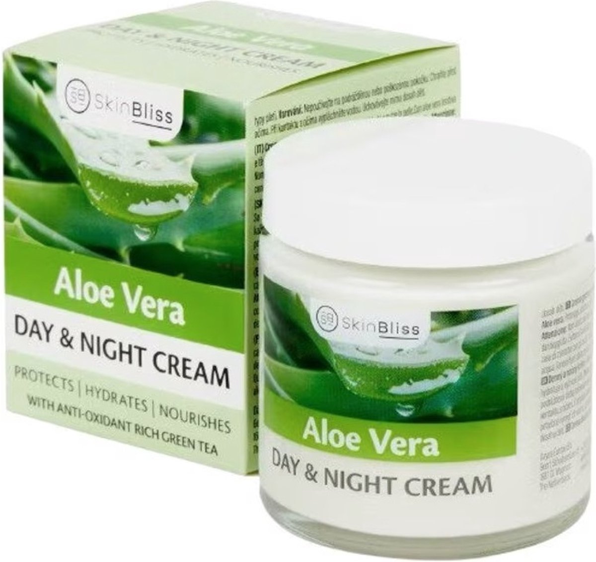 Skin Bliss Dag- en Nachtcrème Aloë Vera 110 ml - Met anti-oxidantrijke groene thee - Day & Night cream Aloe Vera & Green Tea - Dagcrème & nachtcrème 2-in-1 voor alle huidtypes