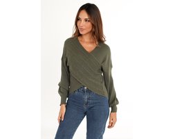 Trui, overslag, groen, one size