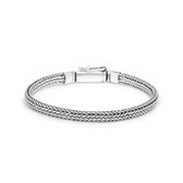 SILK Jewellery - Zilveren Armband - Alpha - 752.21 - Maat 21,0