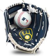 Franklin 9,5 Inch Youth MLB Glove and Ball Set Team Brewers