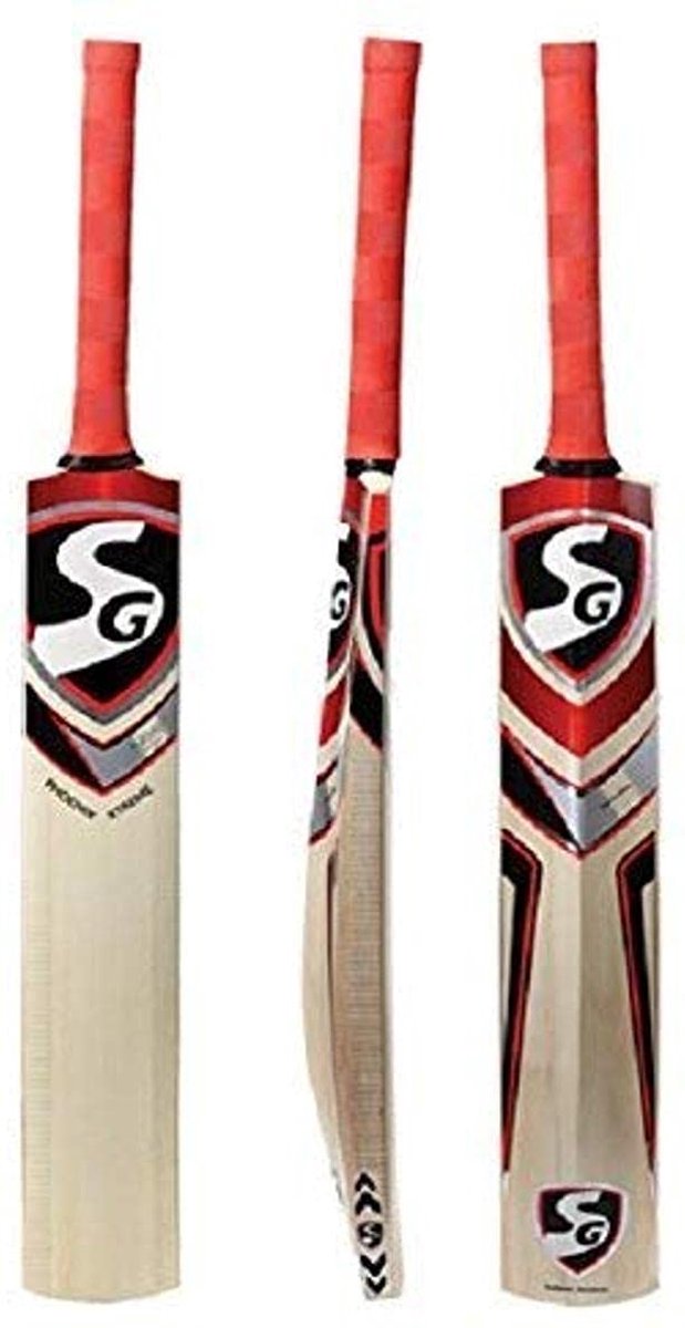 SG Phoenix Xtreme Cricket Bat (Beige, Maat: Korte Steel) | Materiaal: Kasjmierwilg | Stevige Randen | Gebogen Lemmet | Hoogwaardige Grip | Bat voor Jongens | Lichtgewicht | Leeftijdsgroep: 15+ jaar