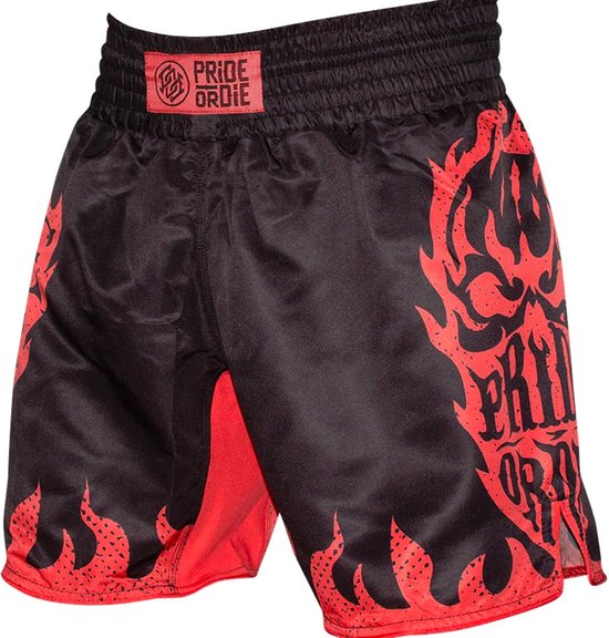 PRIDE or Die Fight Shorts Reckless Flames Zwart XS - Jeans Maat 28