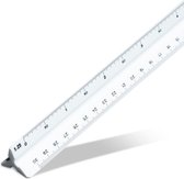 Aristo schaalstok A - lengte 30 cm - 1:20 :25 :50 :75 : 100 :125 - wit kunststof - in beschermetui - AR-1314/3