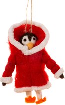 Pendentif de Noël Pingouin en manteau d'hiver - Sass & Belle