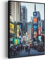 Akoestisch Schilderij Times Square New York Rechthoek Verticaal Pro XL (86 X 120 CM) - Akoestisch paneel - Akoestische Panelen - Akoestische wanddecoratie - Akoestisch wandpaneel