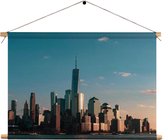 Textielposter New York Gebouwen Skyline Rechthoek Horizontaal XXL (85 X 120 CM) - Wandkleed - Wanddoek - Wanddecoratie