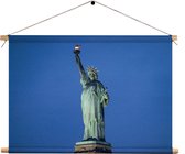 Textielposter Vrijheidsbeeld New York Donker 01 Rechthoek Horizontaal L (43 X 60 CM) - Wandkleed - Wanddoek - Wanddecoratie