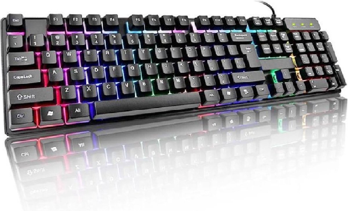 RK6300 GLB Regenboog verlichting USB Bedraad Gaming Toetsenbord voor Computer PC Laptop