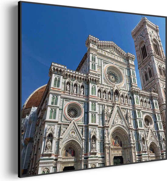 Akoestisch Schilderij De Kathedraal Van Florence Duomo Vooraanzicht Vierkant Pro M (65 X 65 CM) - Akoestisch paneel - Akoestische Panelen - Akoestische wanddecoratie - Akoestisch wandpaneel
