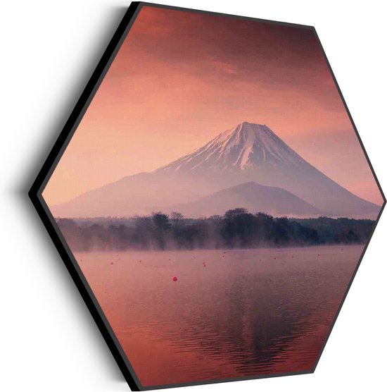 Akoestisch Schilderij Fuji 2 Hexagon Basic XL (140 X 121 CM) - Akoestisch paneel - Akoestische Panelen - Akoestische wanddecoratie - Akoestisch wandpaneel