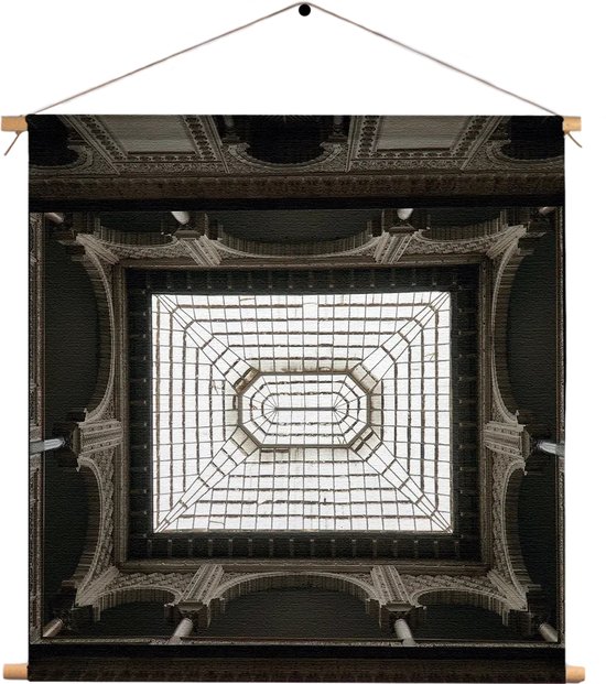Textielposter Koninklijk Paleis van Sevilla Dak Vierkant XXXL (120 X 120 CM) - Wandkleed - Wanddoek - Wanddecoratie
