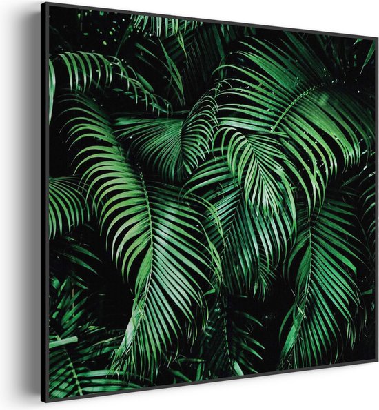 Akoestisch Schilderij Groen blad Vierkant Pro XL (100X100) - Akoestisch paneel - Akoestische Panelen - Akoestische wanddecoratie - Akoestisch wandpaneel