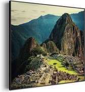 Akoestisch Schilderij Machu Picchu 2 Vierkant Pro XXL (140 X 140 CM) - Akoestisch paneel - Akoestische Panelen - Akoestische wanddecoratie - Akoestisch wandpaneel