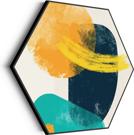 Akoestisch Schilderij Kleurrijk Abstract 01 Hexagon Basic M (60 X 52 CM) - Akoestisch paneel - Akoestische Panelen - Akoestische wanddecoratie - Akoestisch wandpaneelKatoen M (60 X 52 CM)