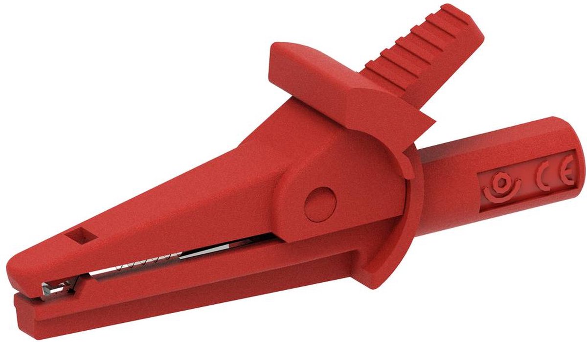 Electro PJP 5002/LM-IEC-CD1-R Krokodillenklem Rood Klembereik (max.): 9 mm Lengte: 51 mm 1 stuk(s)