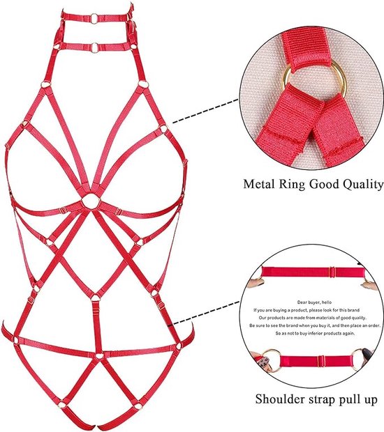 Femmes Harnais De Corps Jarretière Jambe Lingerie Punk Gothique Ceinture Plus La Taille Festival Rave Réglable