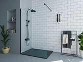 Paroi pour douche à l'italienne style industriel - noir mat - 120x200 cm - DAREN - Achetez en ligne L 120 cm x H 200 cm x P 0.6 cm