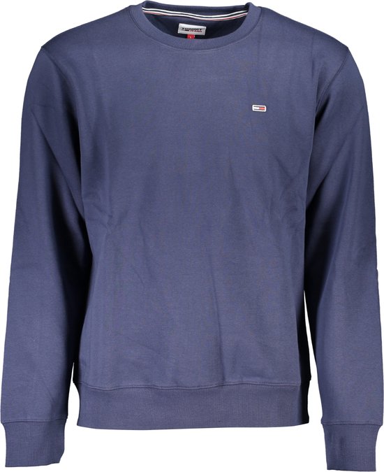 Tommy Jeans - Heren Sweaters Flag Patch Sweater - Blauw - Maat 3XL