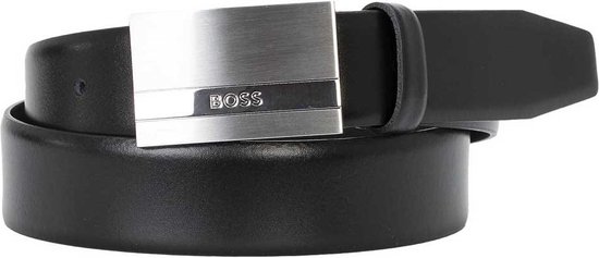 BOSS leren heren riem - zwart - Maat: 90