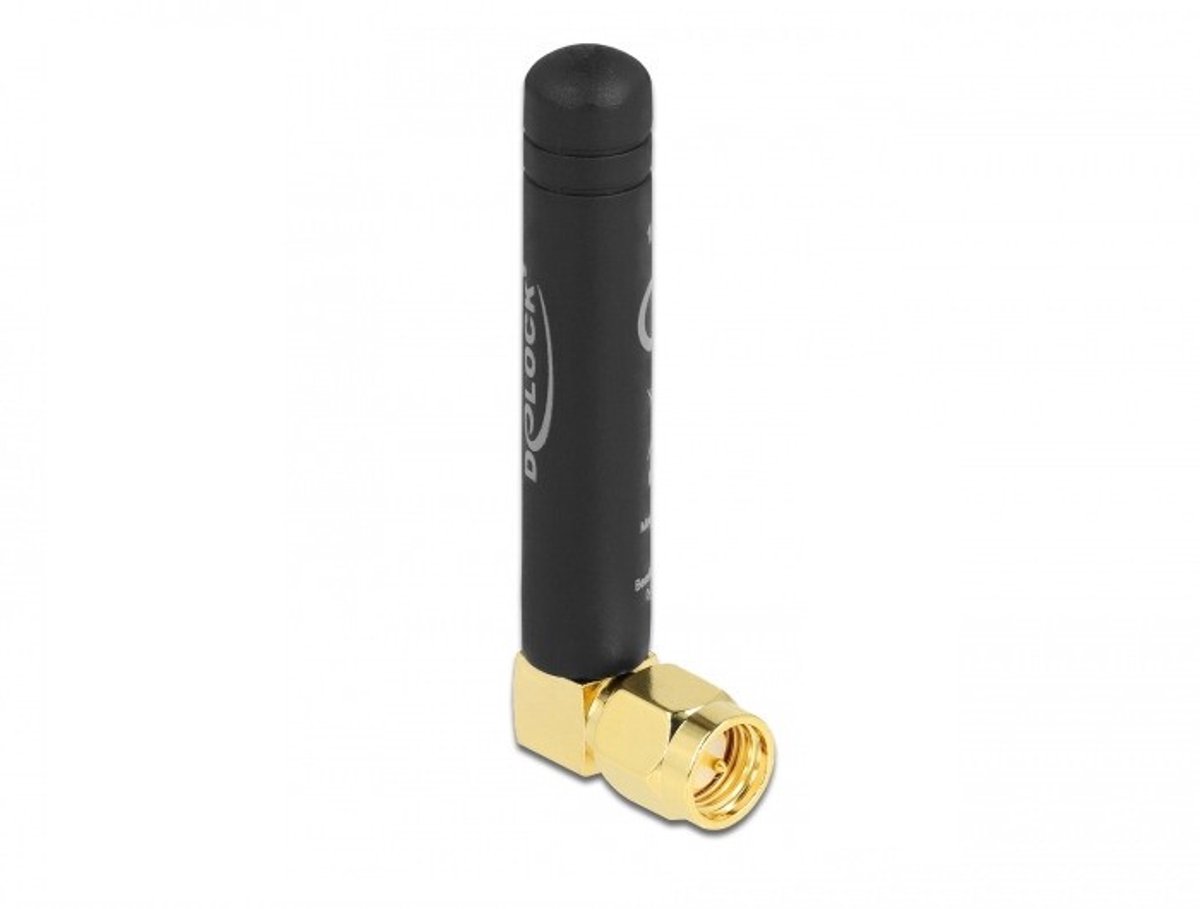 LPWAN 868 MHz Antenne SMA -plug 90 ° 1,6 dBi Omnidirectioneel vast zwart