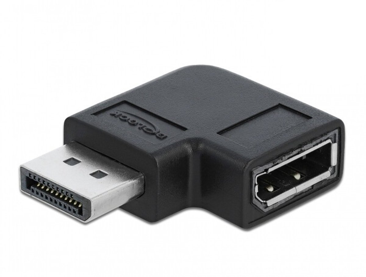 DisplayPort 1.4 Adapter mannelijk aan vrouwelijk 90 ° links schuine 8k 60 Hz