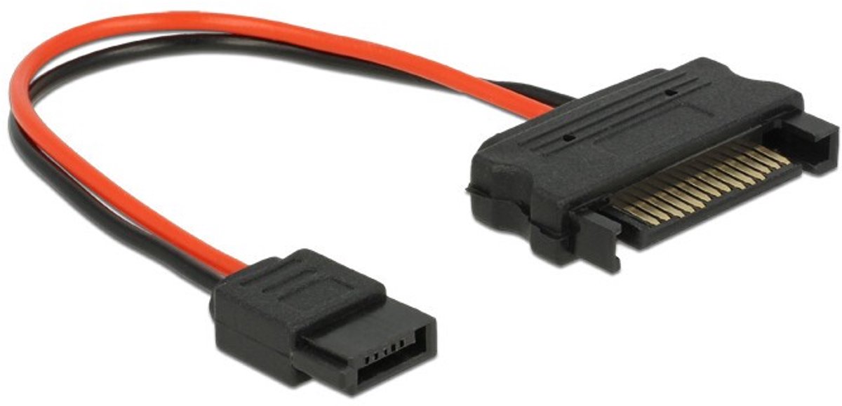 Voedingskabel sata 15 pin plug> Power slank sata 6 pin bak 10 cm